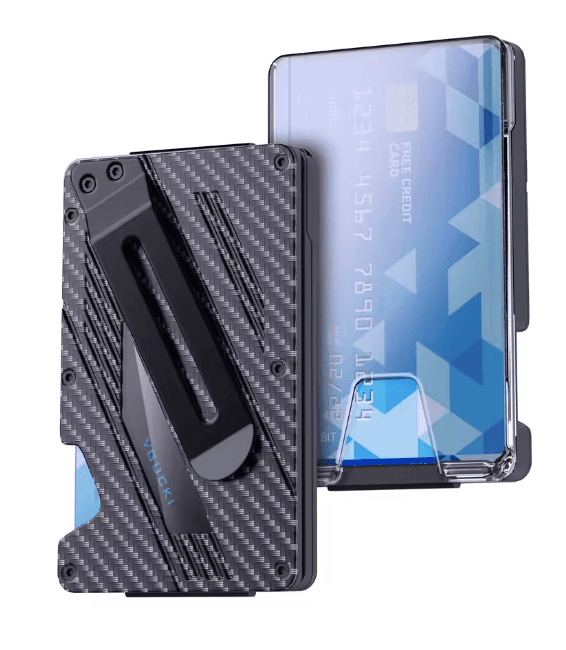 Portfel męski - smukły aluminiowy metalowy portfel